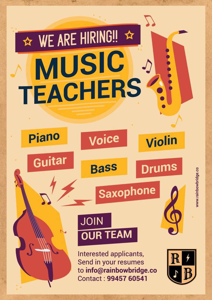 Join Us As Music Teacher in Bangalore For Online & Offline Classes